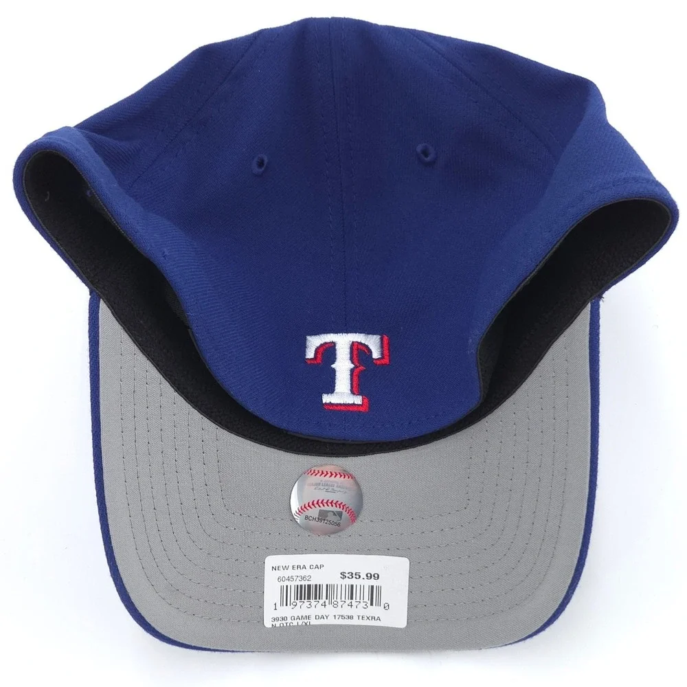 New Era Texas Rangers Hat Mens L/XL Blue 39THIRTY Stretch MLB Baseball Cap NEW
